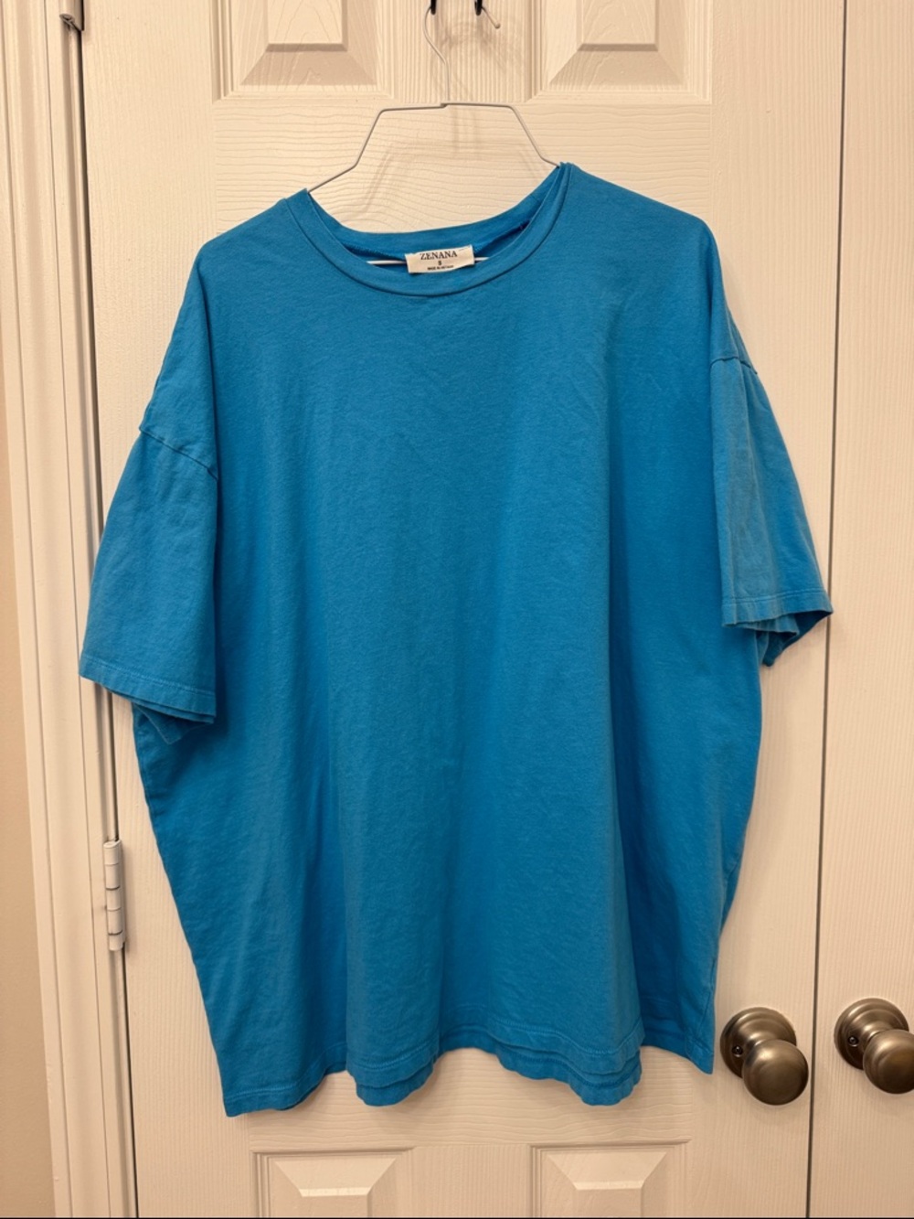 Zenana Outfitters Oversized Short Sleeve Crewneck T-Shirt - Teal Blue